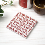 イタリア製タイルコースター２枚セット★バティック柄