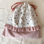 🥕受注生産🐇フリル付き体操服入れ　milky rabbit🐇