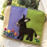 💜felt de patchworkロバのポーチ💜