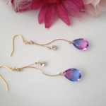 綺麗なガラスのロングピアス/イヤリング