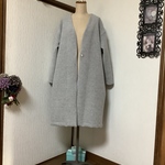 ウール　ノーカラー　コート💕