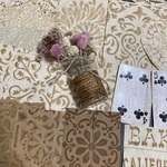  ☆お洒落な模様染め☆E 珈琲染め　コラージュ　ラッピング