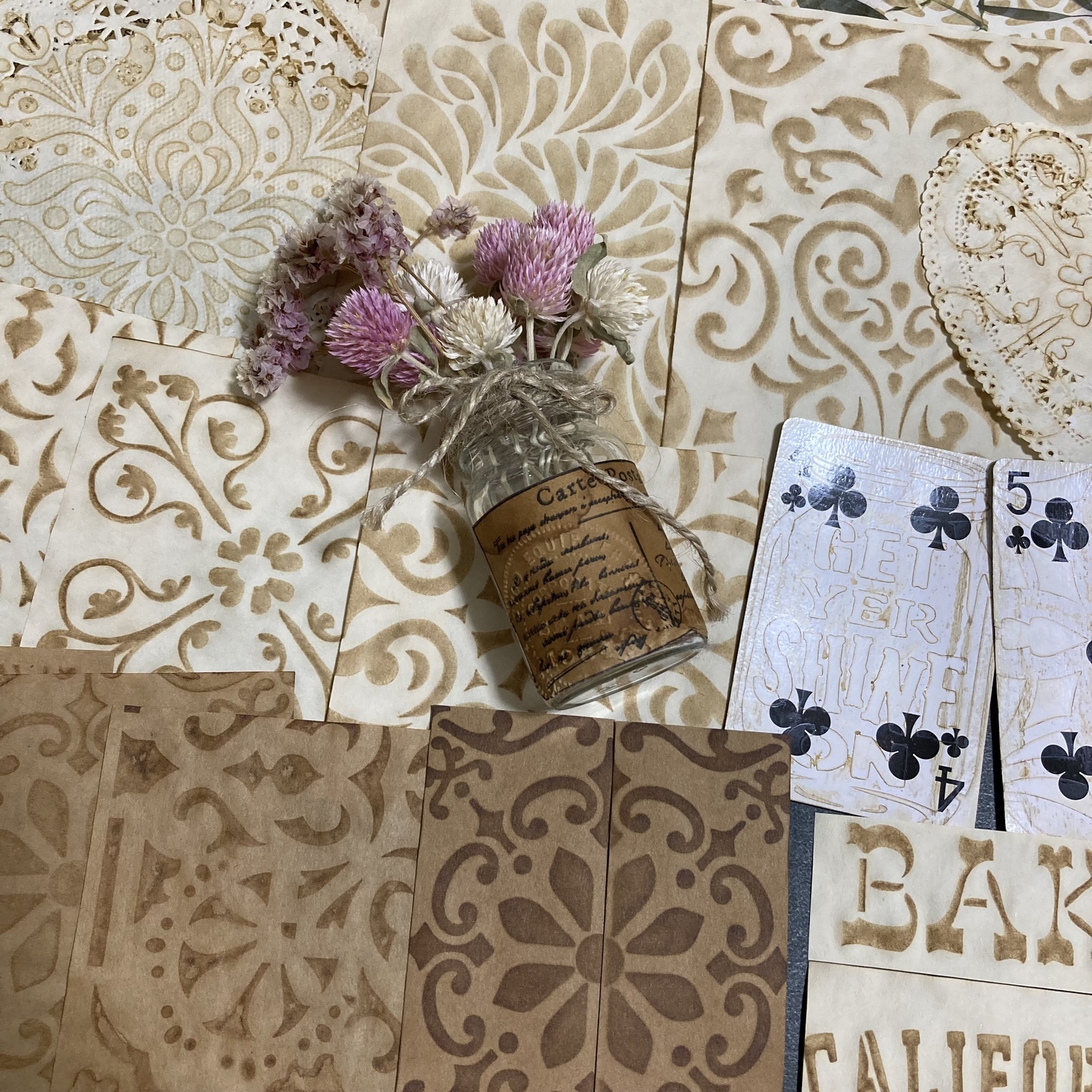 コラージュ素材 ☆ コーヒー染め風 ♡コラージュ素材♡15A 震わせる