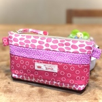 USAコットン、ピンク💖可愛いパッチワークポーチ