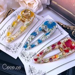 薔薇とすみれのヘアクリップ