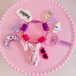 [送料無料]うさぎ ジャラジャラキーホルダー ゆめかわいい ファンシー プレゼント ギフト ご褒美 [一点物]