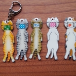 マスク猫のキーホルダー