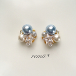 ビジュー イヤリング＊sky blue