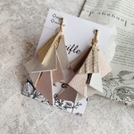 earring / pierce   leather  tag  シャンパンベージュ