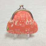 💖半額セール💖 ねこ柄ガマ口財布 / ネコ柄コインケース　＊猫だらけ＊ 中サイズ 