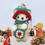 クリスマスのくまさん・緑（テディベア）