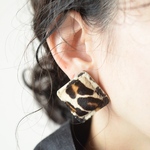 Leopard Airas~square~【レザーピアス/イヤリング】