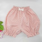  再販 フリルかぼちゃパンツ　🌼優しいピンクの水玉