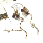 300円☆パール☆ウェーブスティックのピアス/イヤリング