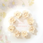上品な白紫陽花のピアス＊