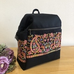大人のリュック　　黒系　刺繡リボン　　専用とさせて頂きます