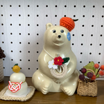 北欧しろくま貯金箱用　しめ縄首飾り＆橙帽子2セット