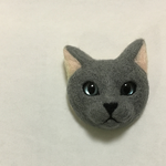 ネコブローチ　猫ブローチ　羊毛フェルト　2/21