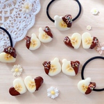 【送料200円】(受注制作)くまチョコバナナのツインヘアゴム🧸樹脂粘土