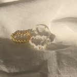 ビーズリング　white×gold 3点セット