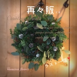 生のグリーンのクリスマスリース