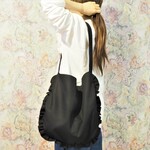 【ラスト1点で販売終了】Anone『balloon+huriru』日本製リネン2way / ブラック