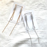 【シルバー】超ロング☺︎シンプル✳︎つぶつぶ✳︎ハンドメイドピアス イヤリング
