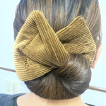 新作！ お団子ヘアメーカー シニヨンメーカー デフトバンド コーデュロイ カーキ キャメル ふわもこ ふわふわ 暖かい