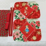 【作成キット】ふんわりポーチ☆クリスマス☆キルトゲイト