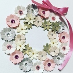 クラフトパンチのお花シール✿スワロフスキー✿30枚✿shiney pink