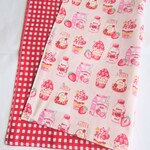 お名前タグつき  ランチマット【３０×４０】 ぴんく／赤