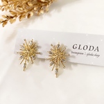 silver925 ゴールドピアス 花火ピアス ビジューハート  キラキラ アレルギー対応 イヤリング 結婚式 ブライダル お呼ばれ 入学式 卒業式