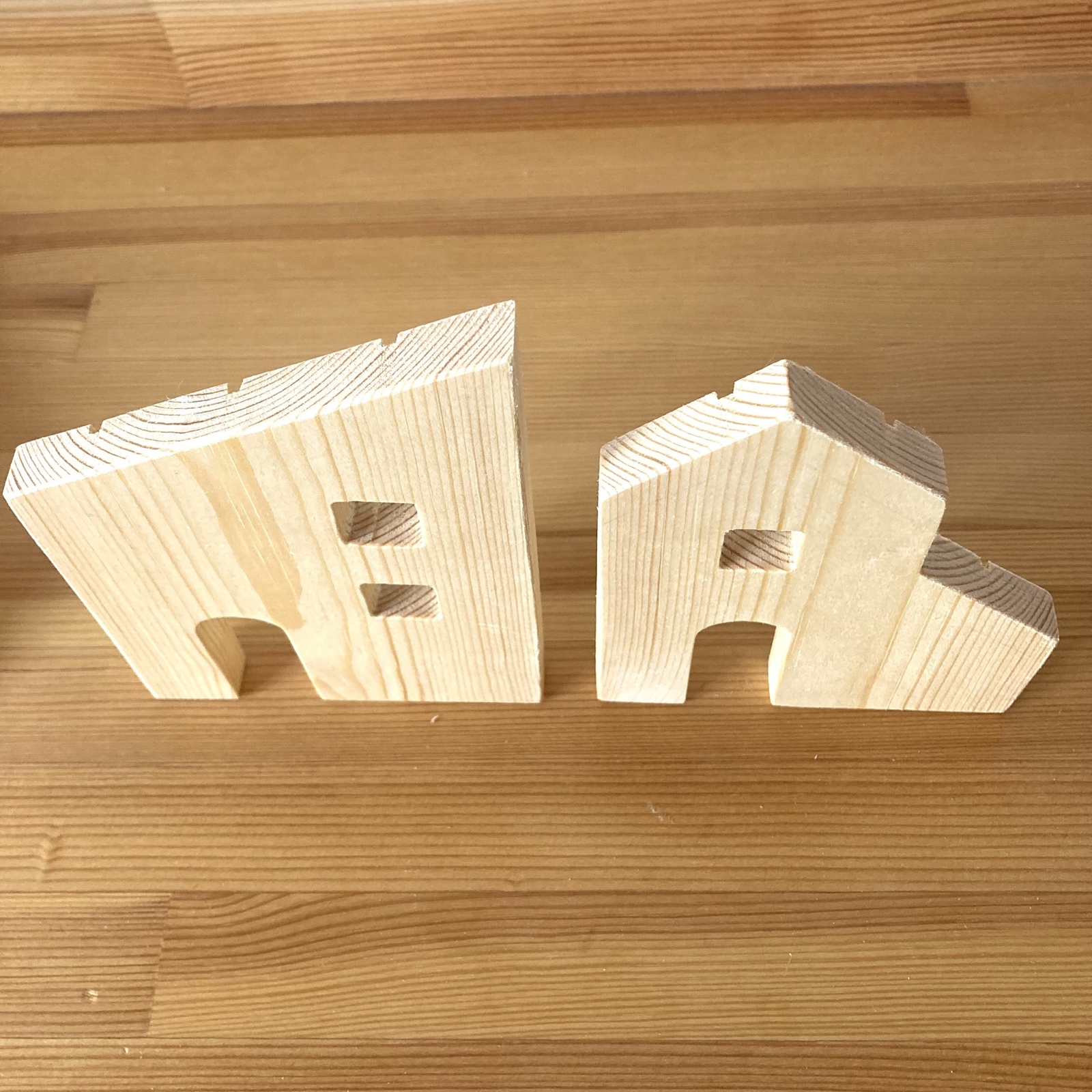 松材】4つセット◇家 オブジェ/おうちモチーフ 木製 インテリア