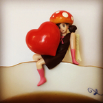 粘土のきのこ  ちっちゃなきのこの帽子