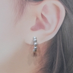 貝パールのフープピアス