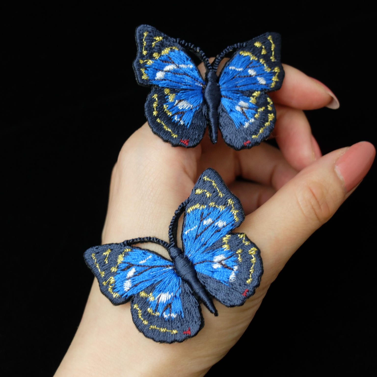 オオムラサキ ブローチ ♢オオムラサキの刺繍ブローチ♢ - color-stitch's GALLERY