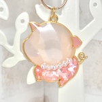 《再販》こぶたに真珠( ミルキーピンク )  バッグチャーム    レジン ✿ シェル ✿ キーホルダー ✿  パール
