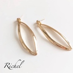 リーフゴールドフープピアス／イヤリング