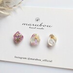 小さなお花ピアス/イヤリング(パープル)