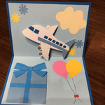飛行機　ポップアップカード ハンドメイド