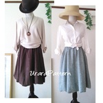 【張り合せなし型紙】　大人　バルーンスカート　フリー