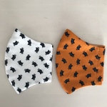 ハロウィン　よ～く見るとねこの顔がいっぱい　（子供立体マスク）