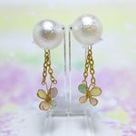 蝶々とパールのパステルピアス