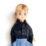 角襟長袖シャツ　ジェニー　バービー　はるとくん　袖まくりできるシンプルシャツ　ドール服　男女兼用　ユニセックス　着せ替え遊び　アウトフィット