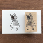 マールちゃん イラストスタンプ パン（a-098）はんこ ハンコ 女の子 かわいい