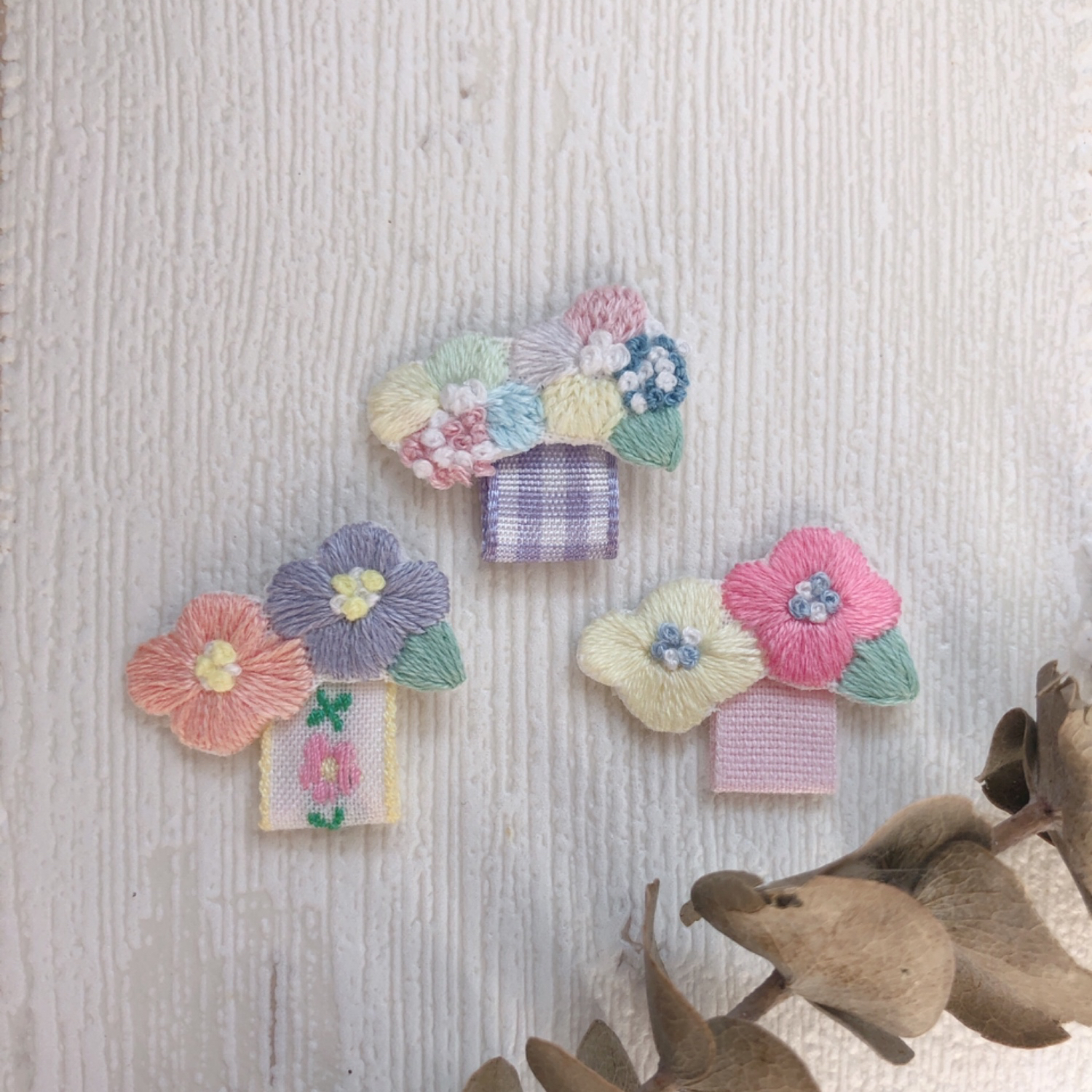 リボンが選べる名札付けワッペン【 小さなお花シリーズ 】 - Cotori to 