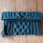 navy  tweed*ニットクラッチバッグ