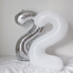 Number Balloon /（L）ナンバーバルーン［ white/silver ］|  誕生日 | おうちスタジオ | 風船