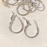 6pcs[18kgpシルバー] シンプル フープ ピアス m563