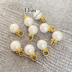 【24個入り】ロンデル付き/パールチャーム/白/11mm/No.S623
